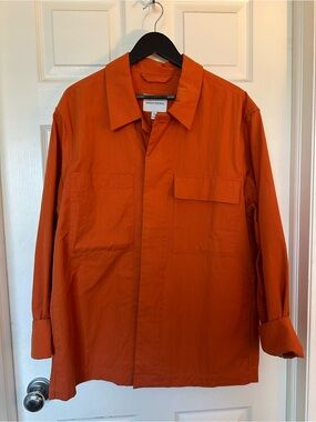 Banana Republic Men's Bright Orange Utility Shirt Jacket